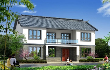 中式二層小戶型雙拼自建房屋設(shè)計圖，美觀精致，非常適合建在江南一代
