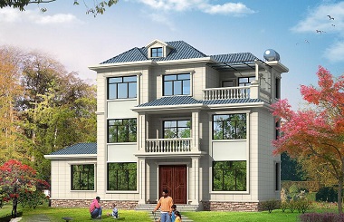 17*7現(xiàn)代簡約三層自建房屋設(shè)計圖，可做獨立廚房