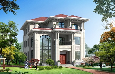 經(jīng)典三層歐式自建房屋設(shè)計(jì)圖，布局合理，美觀實(shí)用，軒鼎原創(chuàng)出品