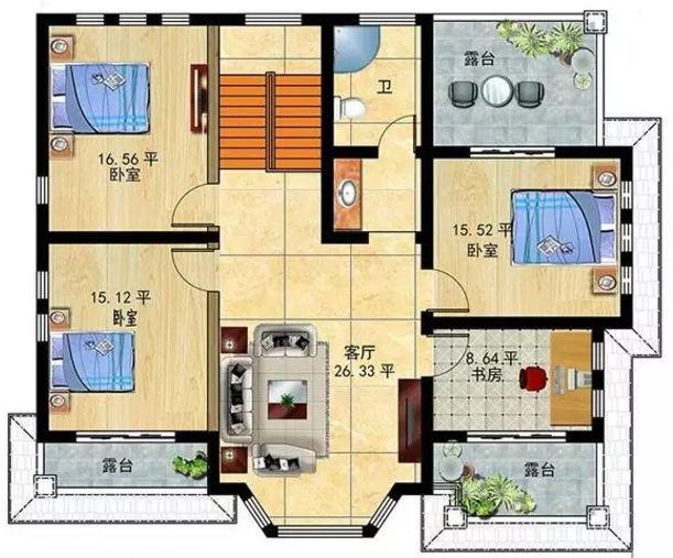 現(xiàn)在很多人都回鄉(xiāng)建別墅了，把整個(gè)村子建造的非常美麗!這款二層別墅設(shè)計(jì)圖值得看看！