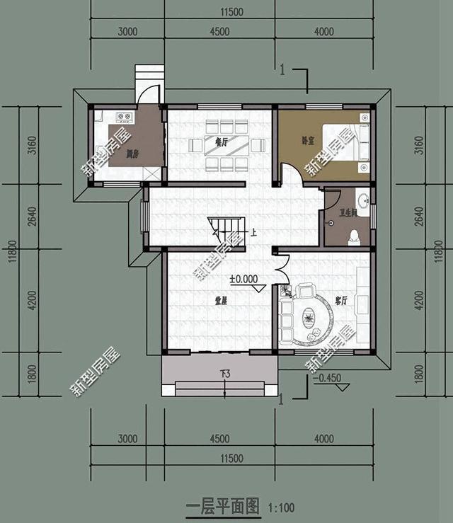 今天新型房屋為大家展示幾套帶堂屋的房屋設(shè)計(jì)圖紙，不同的人有不同的審美，不知道你會喜歡哪一套呢？