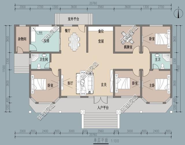 今天新型房屋為大家展示幾套帶堂屋的房屋設(shè)計(jì)圖紙，不同的人有不同的審美，不知道你會喜歡哪一套呢？
