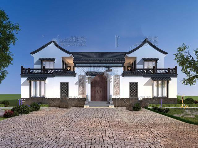 這座21米長(zhǎng)、兩層樓高的中國(guó)別墅，白色的墻壁和青黛色的確是最美麗的中國(guó)風(fēng)格!