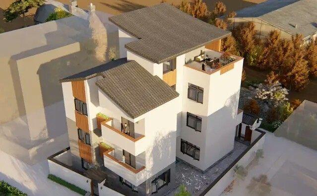 四層建筑，一種新的中式風格，已經(jīng)成為村莊最明亮的角落！