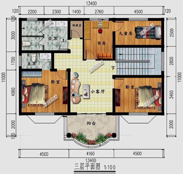 農(nóng)村建房都喜歡頂層帶個(gè)露臺，這樣看起來整體缺一個(gè)口子，大部分人都會選擇這樣的戶型!