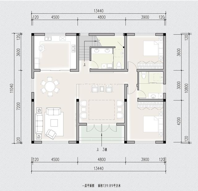 11x13兩層新中式庭院別墅，主體面積30萬(wàn)平方米，非常適合農(nóng)村住宅建設(shè)