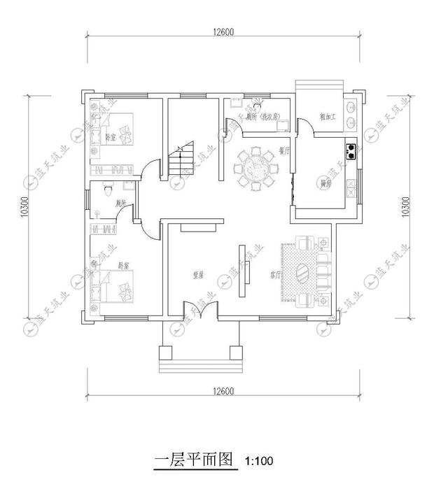 室內(nèi)布局合理實用，空間利用率高，一進(jìn)門正對神位，符合農(nóng)村生活需求,一座美好的別墅！