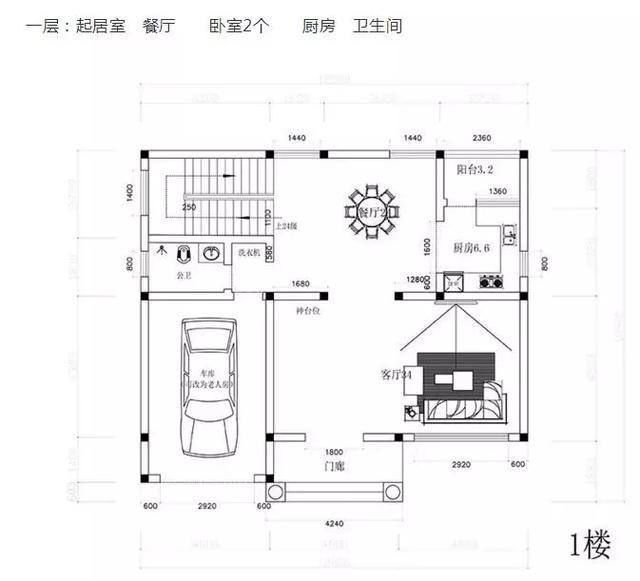 這款別墅根據(jù)農(nóng)村居住習(xí)慣設(shè)有堂屋神位，將品質(zhì)生活與傳統(tǒng)習(xí)俗相結(jié)合，適合廣大地區(qū)建造。