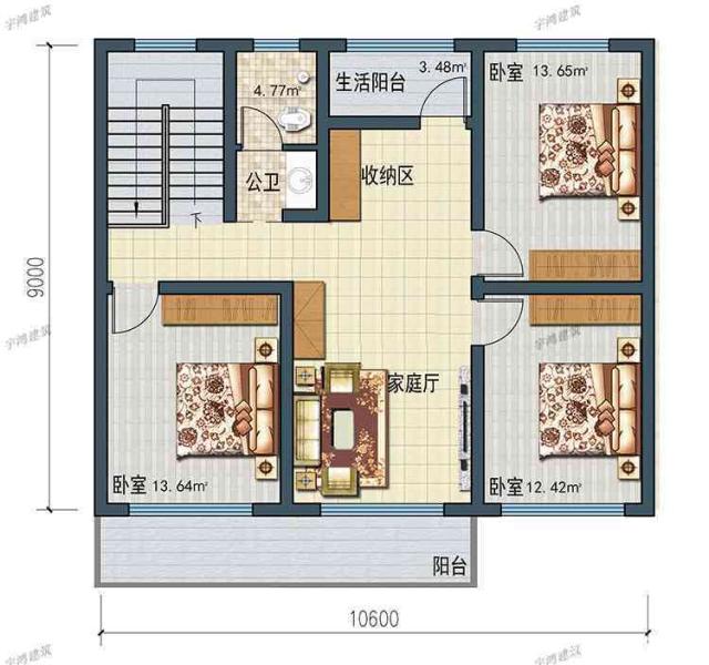 今天就推薦這套非常大氣實(shí)用的二層農(nóng)村別墅戶型，建造它，不僅有面子，還能讓你更加輝煌騰達(dá)。