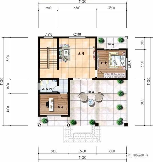 兩棟建筑尺寸相同的別墅，1111米，從各個(gè)角度看都是簡歐洲風(fēng)格。有時(shí)候宅基地很大，但我不想建太大的別墅。主要原因是房子越大，成本越高!