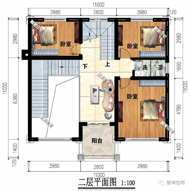 兩棟建筑尺寸相同的別墅，1111米，從各個(gè)角度看都是簡歐洲風(fēng)格。有時(shí)候宅基地很大，但我不想建太大的別墅。主要原因是房子越大，成本越高!
