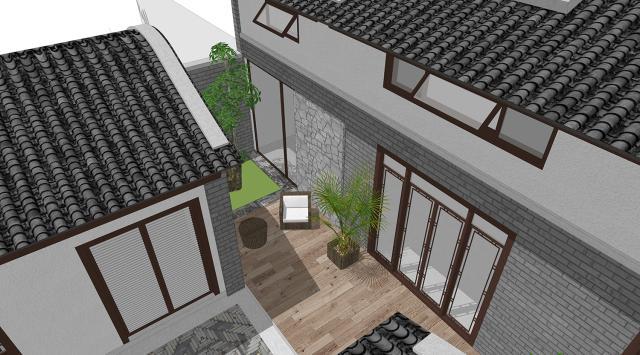　別墅設(shè)計(jì)：一層緊湊型四合院，面積利用率高，適合在農(nóng)村地區(qū)修建。