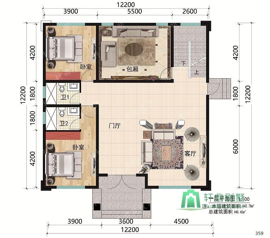 　新中式二層自建房屋設(shè)計(jì)圖