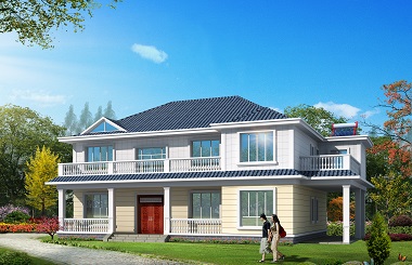 經(jīng)典二層自建別墅設(shè)計(jì)圖，簡約二層自建房，帶有車庫
