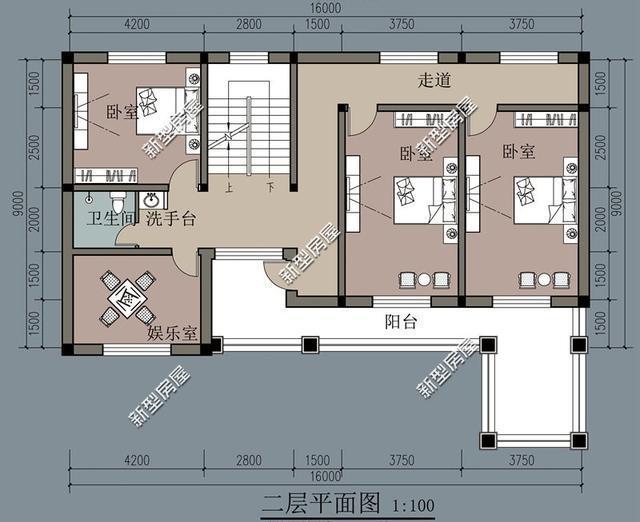 帶陽臺的農(nóng)村建筑設(shè)計圖