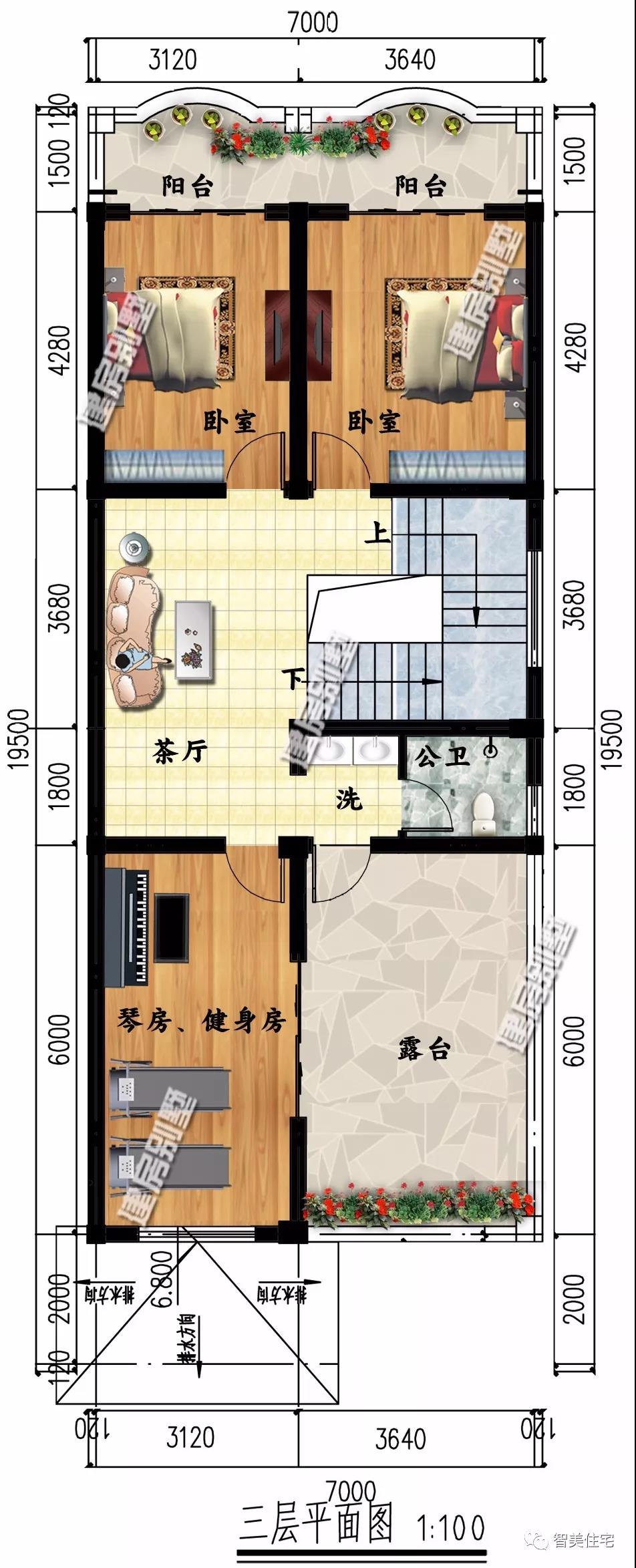 平屋頂設(shè)計(jì)的小戶(hù)型寬敞的別墅
