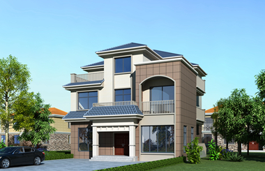 新農(nóng)村12.5*14三層自建房，多個(gè)露臺設(shè)計(jì)，提升室內(nèi)采光