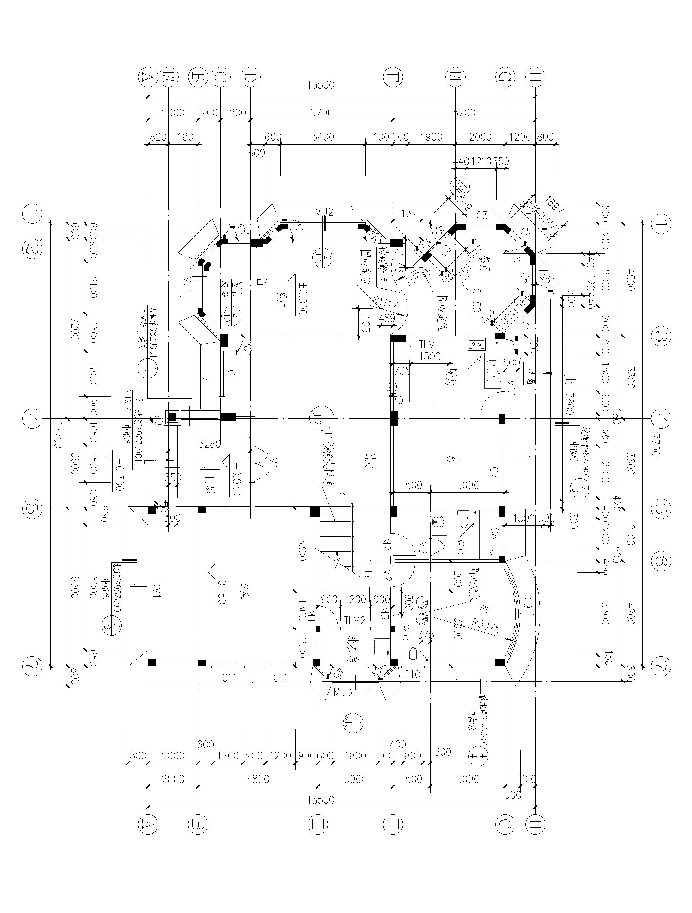 兩層半歐式別墅設(shè)計(jì)方案，適合多孩家庭，總建筑面積555㎡