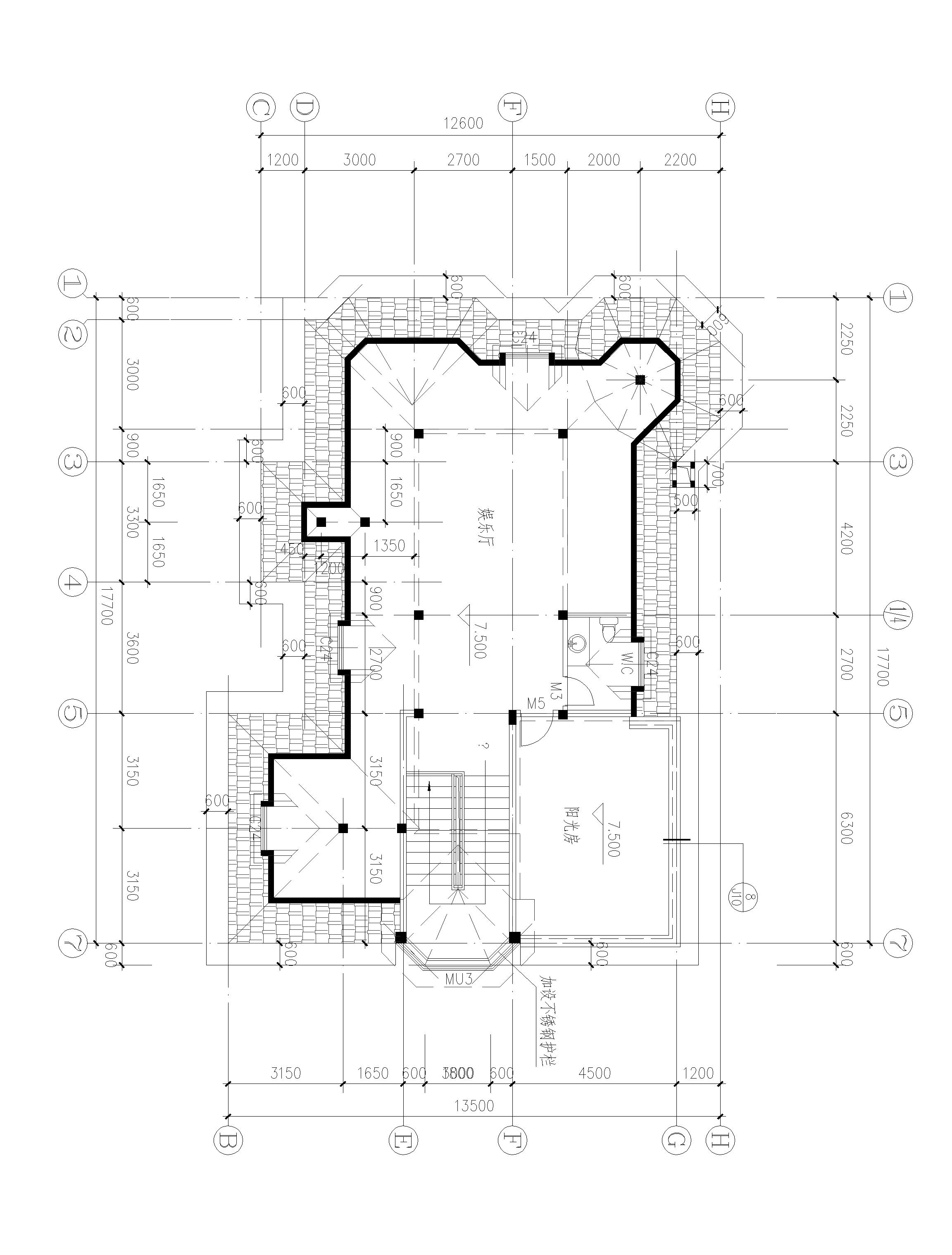 兩層半歐式別墅設(shè)計(jì)方案，適合多孩家庭，總建筑面積555㎡