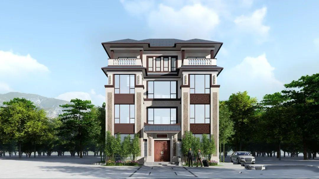 四層農(nóng)村別墅效果圖，最新農(nóng)村建房別墅效果圖紙